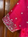 pure silk hand embroidery blouse / pink maggam blouse / silk zardosi blouse / hand embroidered blouse / ready made blouse zardosi/ pink