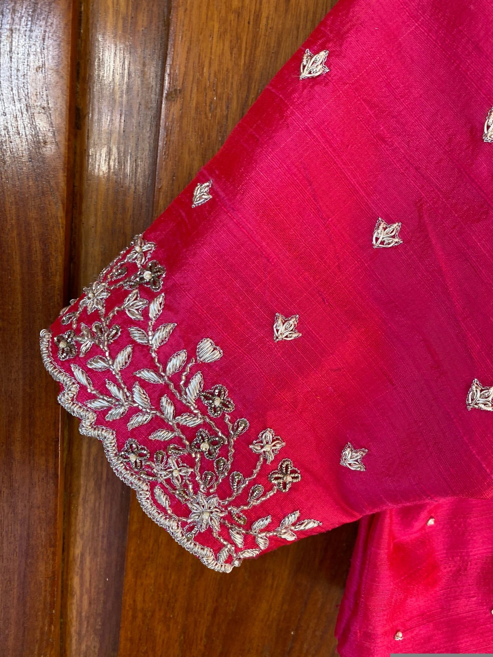 pure silk hand embroidery blouse / pink maggam blouse / silk zardosi blouse / hand embroidered blouse / ready made blouse zardosi/ pink