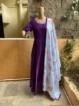 Hand embroidered Anarkali with floral dupatta / anarkali suit set / anarkali dupatta USA / Indian dresses/ voggish USA