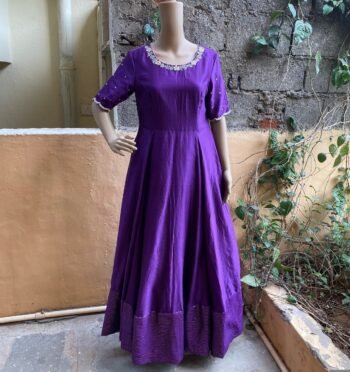 Hand embroidered Anarkali with floral dupatta / anarkali suit set / anarkali dupatta  / Indian dresses/ voggish