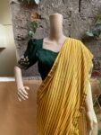 Stripes Saree with blouse/ crepe saree embroidery blouse / modern saree USA / stripes designer saree / cocktail saree/ modern saree blouse