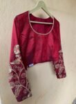 pure silk hand embroidery blouse / red maggam blouse / raw silk zardosi blouse / hand embroidered blouse / ready made blouse zardosi/
