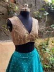 Women’s lehenga set / teens crop top lehenga / Indian crop top skirt USA / wedding lehenga USA /sequin lehenga top with silk skirt/voggish