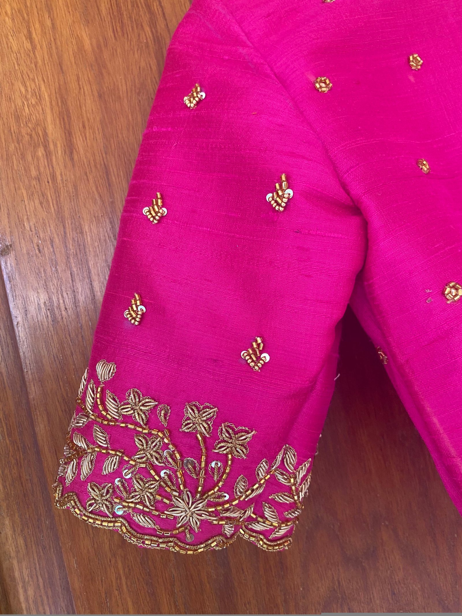 pure silk hand embroidery blouse / saree maggam blouse / raw silk zardosi blouse / hand embroidered blouse / ready made blouse zardosi/