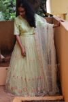 Women’s lehenga set / teen crop top lehenga / Indian crop top skirt USA / wedding lehenga USA /green lehenga skirt/voggish usa