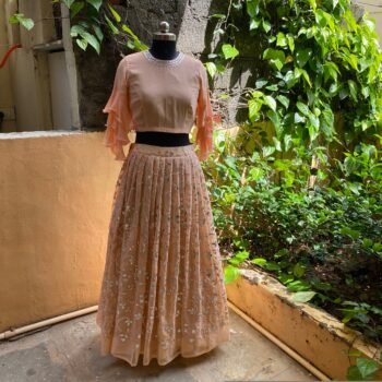 Women’s lehenga set / crop top lehenga / Heavy  crop top skirt / wedding lehenga /sequin lehenga skirt/voggish
