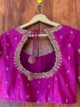 pure silk hand embroidery blouse / saree maggam blouse / raw silk zardosi blouse / hand embroidered blouse / ready made blouse zardosi/