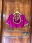 pure silk hand embroidery blouse / saree maggam blouse / raw silk zardosi blouse / hand embroidered blouse / ready made blouse zardosi/