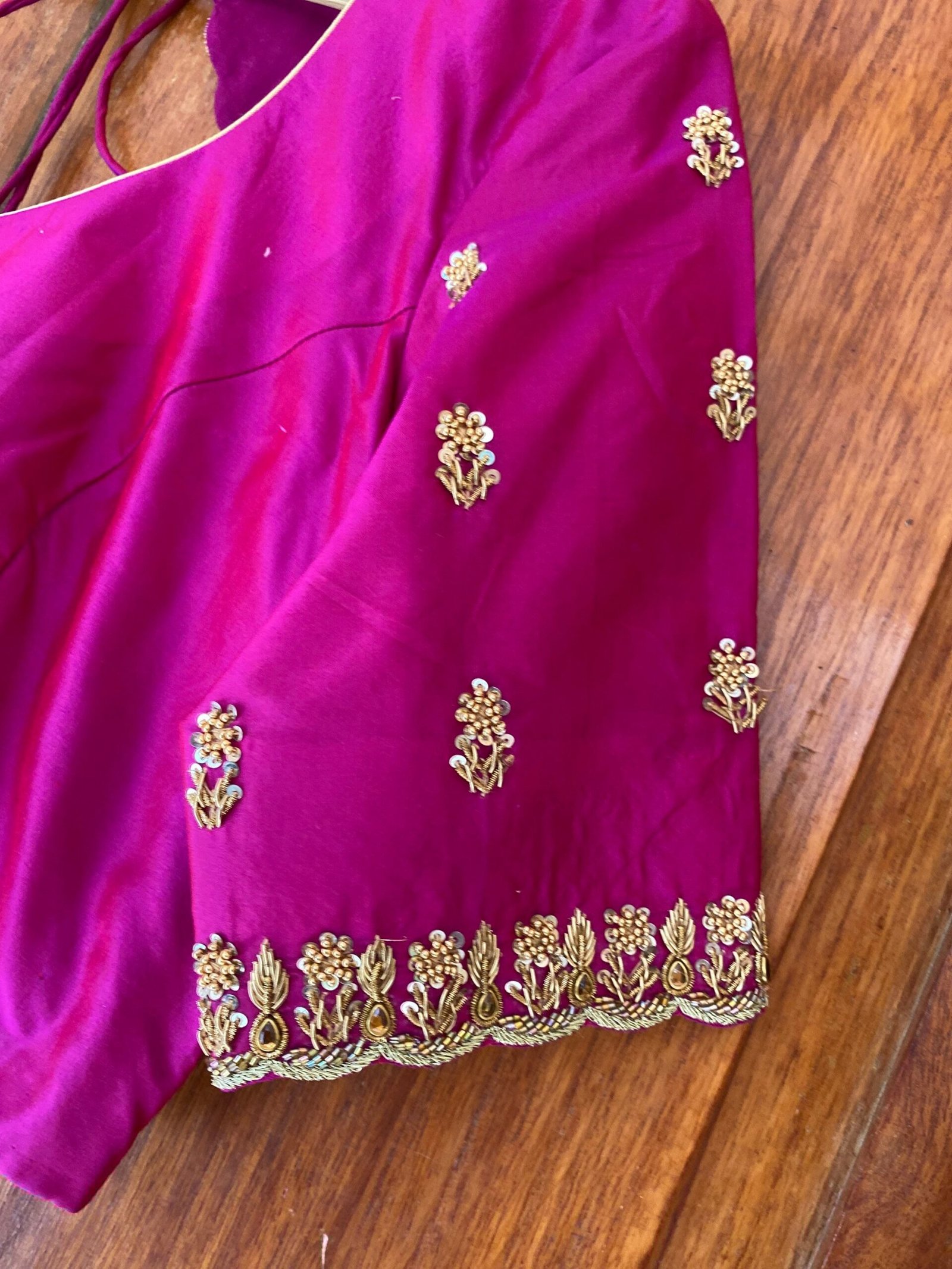pure silk hand embroidery blouse / saree maggam blouse / raw silk zardosi blouse / hand embroidered blouse / ready made blouse zardosi/