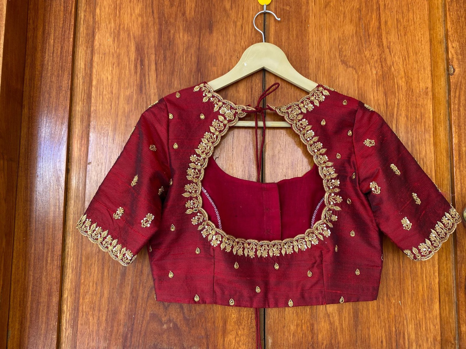 pure silk hand embroidery blouse / saree maggam blouse / raw silk zardosi blouse / hand embroidered blouse / ready made blouse zardosi/