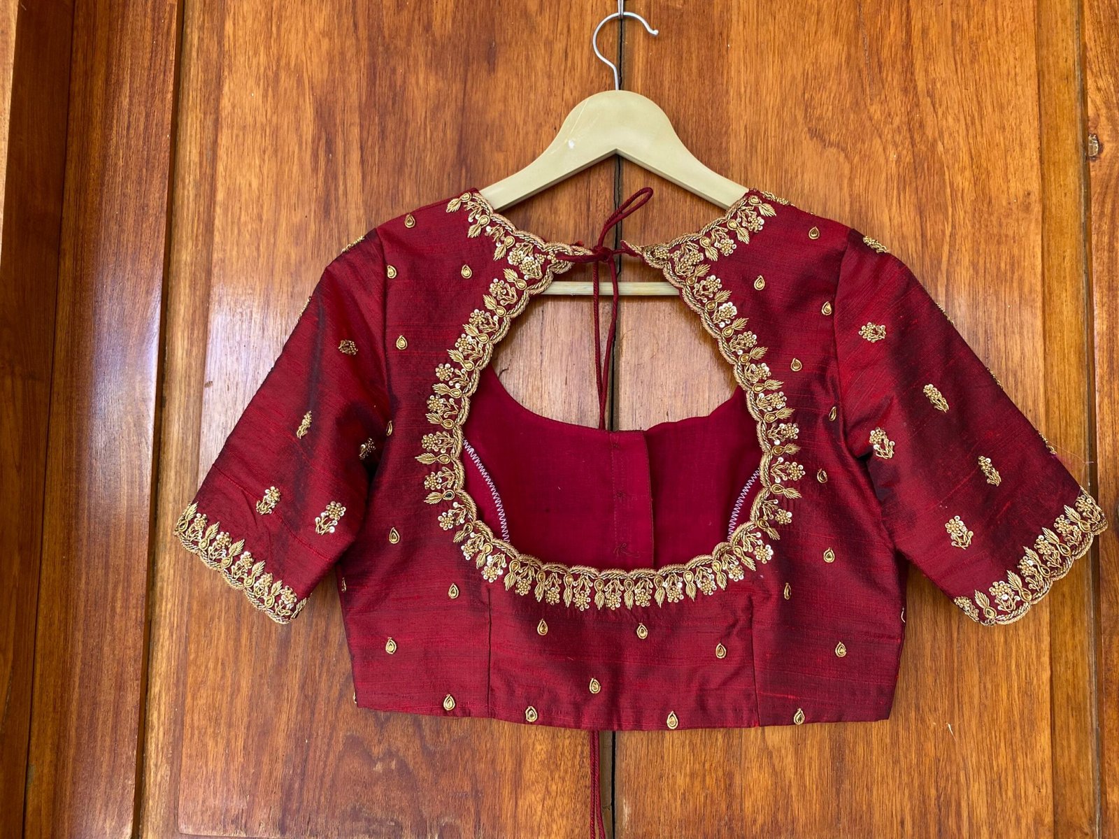 pure silk hand embroidery blouse / saree maggam blouse / raw silk zardosi blouse / hand embroidered blouse / ready made blouse zardosi/