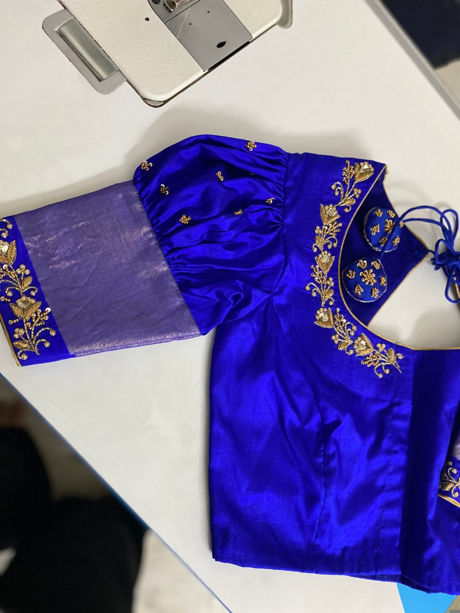 pure silk hand embroidery blouse / saree maggam blouse / collar zardosi blouse / hand embroidered blouse /ready made blouse zardosi
