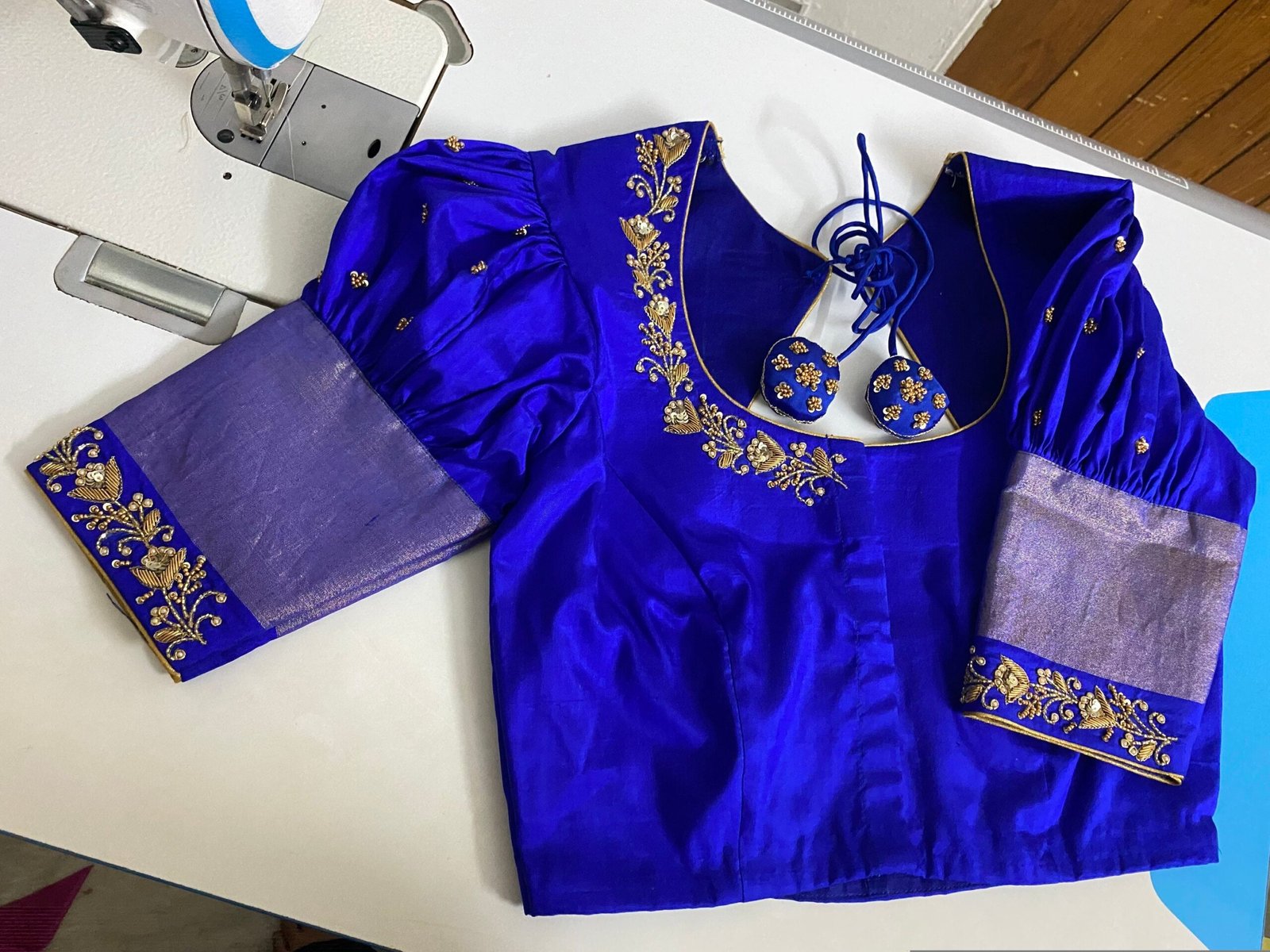 pure silk hand embroidery blouse / saree maggam blouse / collar zardosi blouse / hand embroidered blouse /ready made blouse zardosi