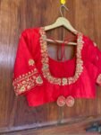 pure silk hand embroidery blouse / saree maggam blouse / raw silk zardosi blouse / hand embroidered blouse / ready made blouse zardosi