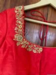 pure silk hand embroidery blouse / saree maggam blouse / raw silk zardosi blouse / hand embroidered blouse / ready made blouse zardosi