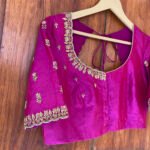 pure silk hand embroidery blouse / saree maggam blouse / raw silk zardosi blouse / hand embroidered blouse / ready made blouse zardosi/