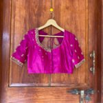 pure silk hand embroidery blouse / saree maggam blouse / raw silk zardosi blouse / hand embroidered blouse / ready made blouse zardosi/