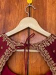 pure silk hand embroidery blouse / saree maggam blouse / raw silk zardosi blouse / hand embroidered blouse / ready made blouse zardosi/