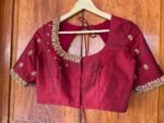 pure silk hand embroidery blouse / saree maggam blouse / raw silk zardosi blouse / hand embroidered blouse / ready made blouse zardosi/