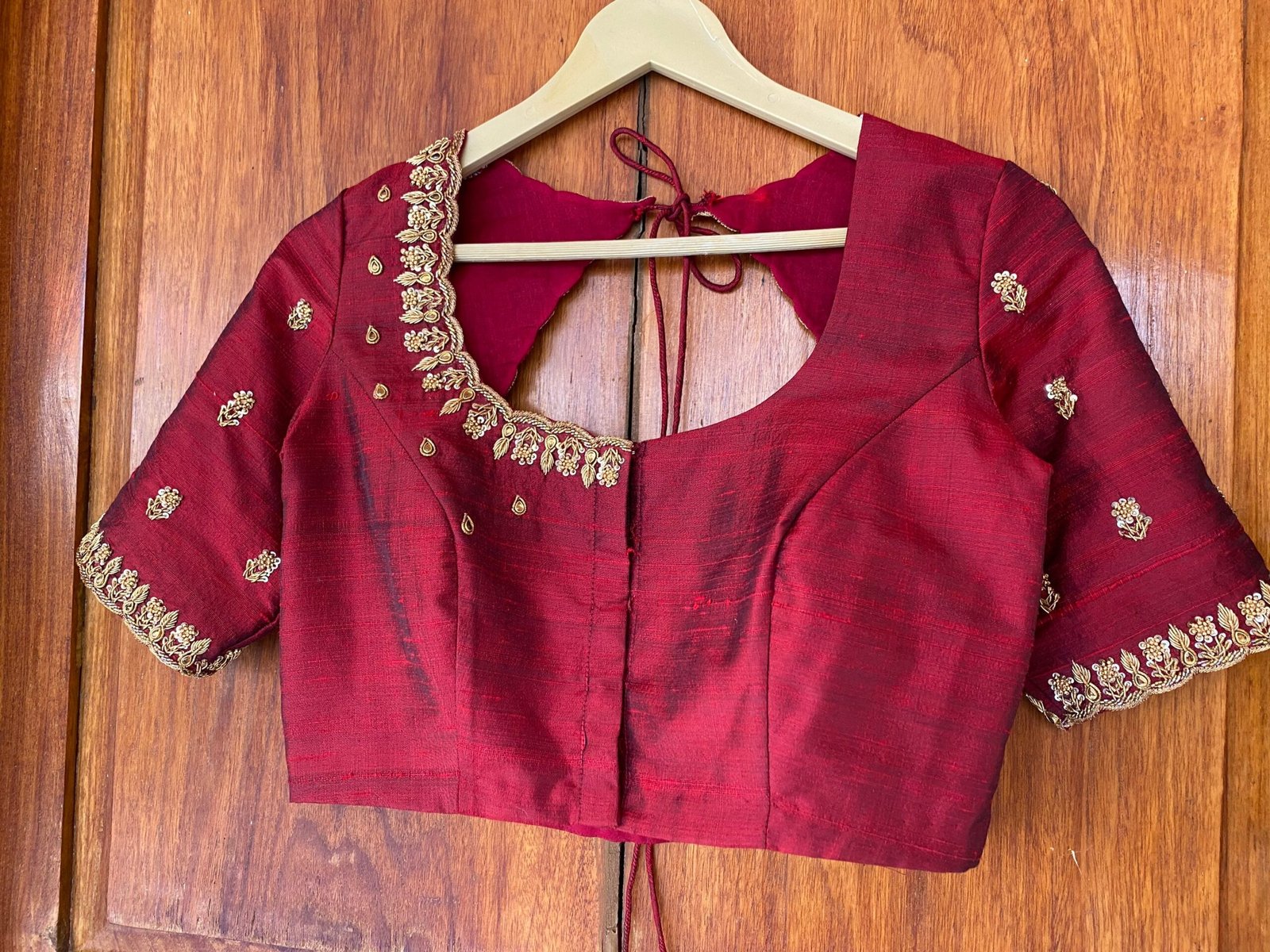pure silk hand embroidery blouse / saree maggam blouse / raw silk zardosi blouse / hand embroidered blouse / ready made blouse zardosi/