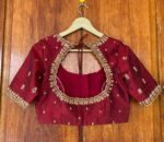 pure silk hand embroidery blouse / saree maggam blouse / raw silk zardosi blouse / hand embroidered blouse / ready made blouse zardosi/