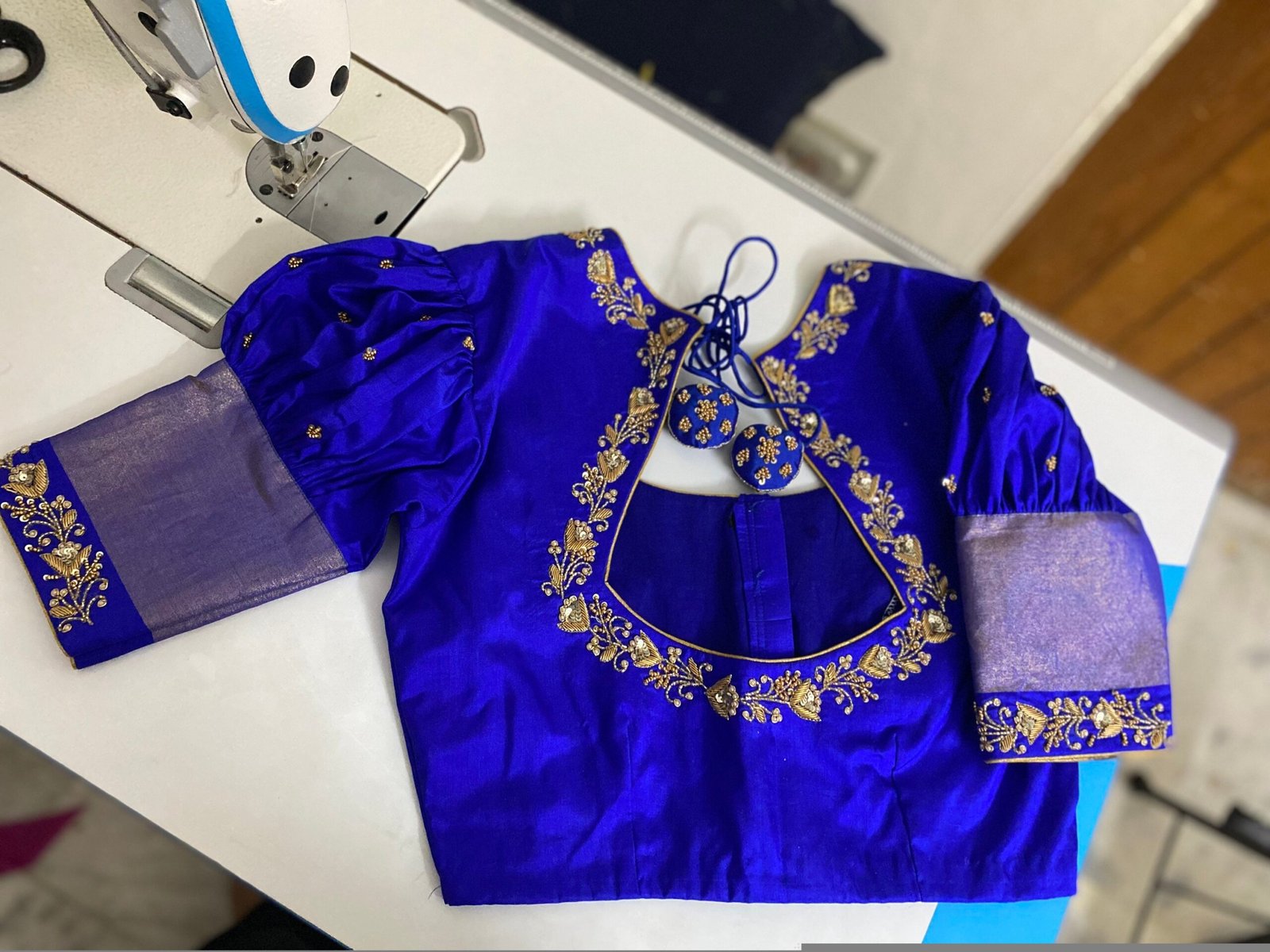 pure silk hand embroidery blouse / saree maggam blouse / collar zardosi blouse / hand embroidered blouse /ready made blouse zardosi