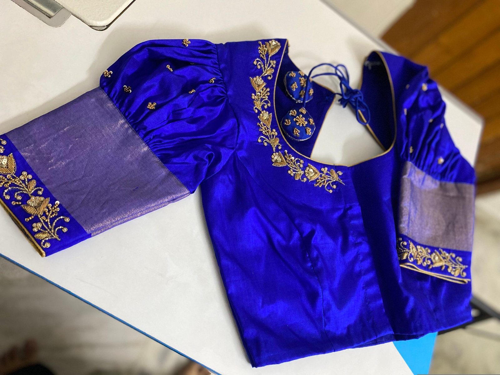 pure silk hand embroidery blouse / saree maggam blouse / collar zardosi blouse / hand embroidered blouse /ready made blouse zardosi