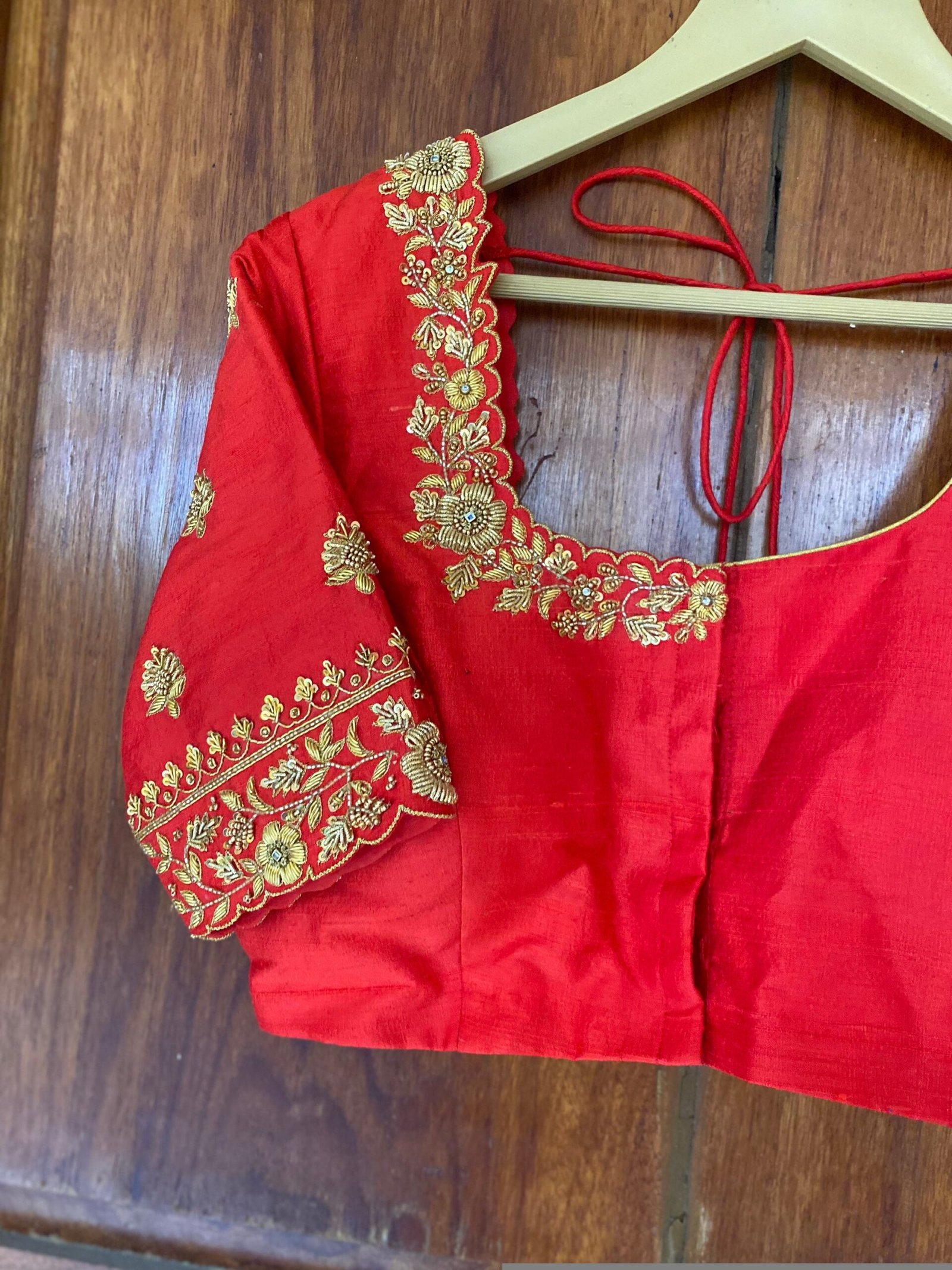 pure silk hand embroidery blouse / saree maggam blouse / raw silk zardosi blouse / hand embroidered blouse / ready made blouse zardosi