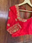 pure silk hand embroidery blouse / saree maggam blouse / raw silk zardosi blouse / hand embroidered blouse / ready made blouse zardosi