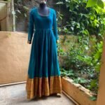 Anarkali usa / anarkali kurta full sleeve / pure Handloom dress with border /narayanpet anarkali/ linen dresses / voggish / handloom dress