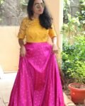 Women’s lehenga set / teens crop top lehenga / Indian crop top skirt USA / wedding lehenga USA /sequin lehenga top with silk skirt/voggish