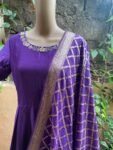 Pure chanderi hand embroidered Anarkali with chanderi handloom dupatta / anarkali suit/ anarkali dupatta USA / Indian dresses/ voggish USA