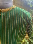 pure silk hand embroidery blouse / green saree maggam blouse /raw silk zardosi blouse /hand embroidered blouse / ready made blouse zardosi/