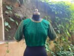 pure silk hand embroidery blouse / green saree maggam blouse /raw silk zardosi blouse /hand embroidered blouse / ready made blouse zardosi/