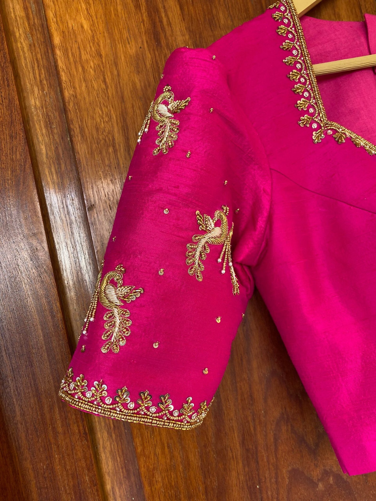 pure silk hand embroidery blouse / saree maggam blouse / raw silk zardosi blouse / hand embroidered blouse / ready made blouse zardosi/
