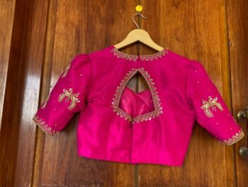pure silk hand embroidery blouse /  saree maggam blouse / raw silk zardosi blouse / hand embroidered blouse / ready made blouse zardosi/