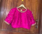 pure silk hand embroidery blouse / saree maggam blouse / raw silk zardosi blouse / hand embroidered blouse / ready made blouse zardosi/