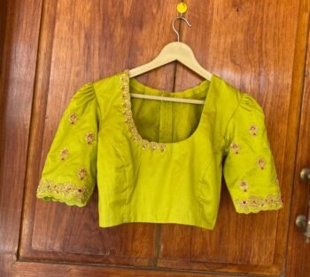 pure silk hand embroidery blouse /  saree maggam blouse / raw silk zardosi blouse / hand embroidered blouse / ready made blouse zardosi/