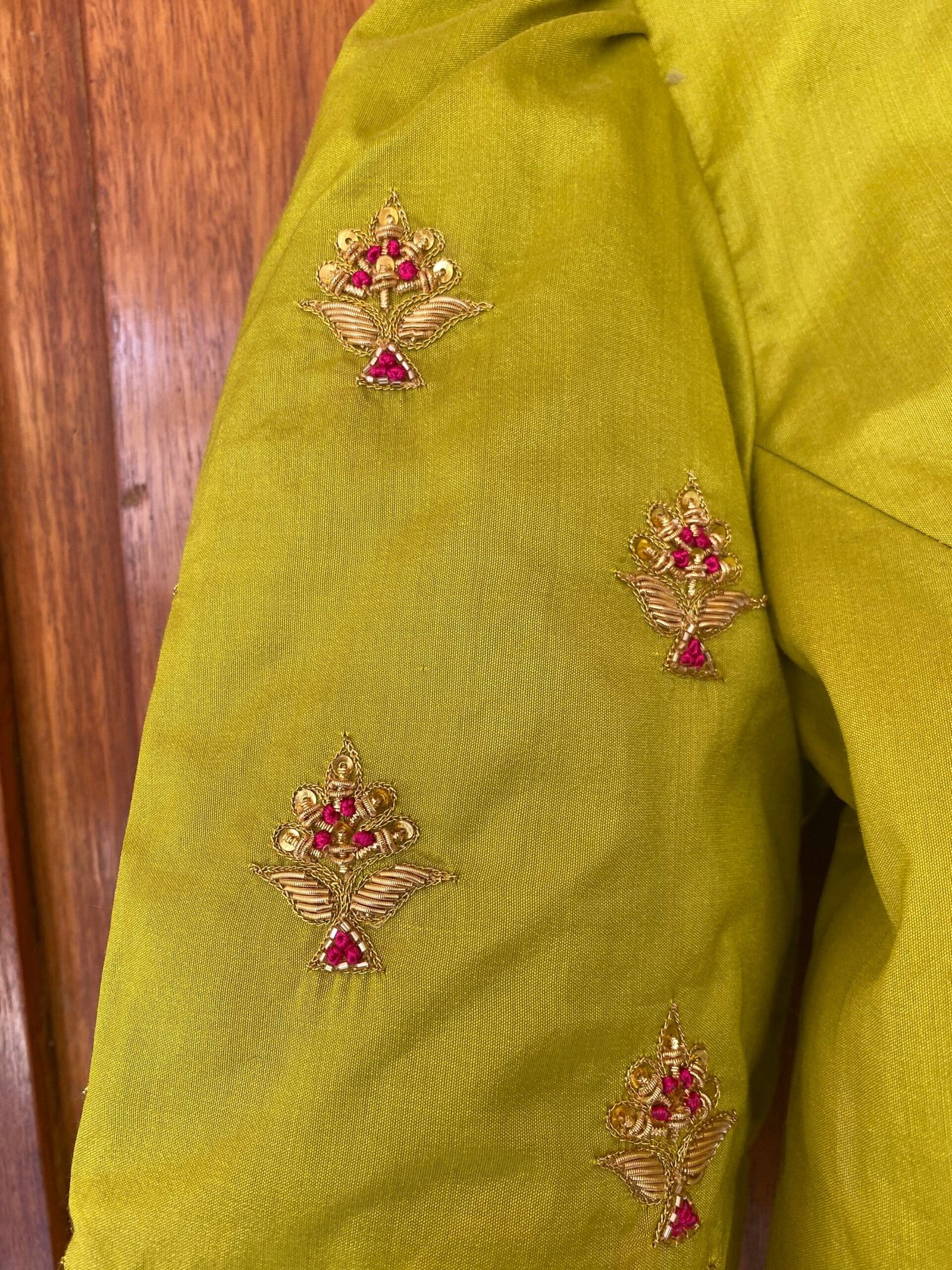 pure silk hand embroidery blouse / saree maggam blouse / raw silk zardosi blouse / hand embroidered blouse / ready made blouse zardosi/