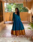 Anarkali usa / anarkali kurta full sleeve / pure Handloom dress with border /narayanpet anarkali/ linen dresses / voggish / handloom dress