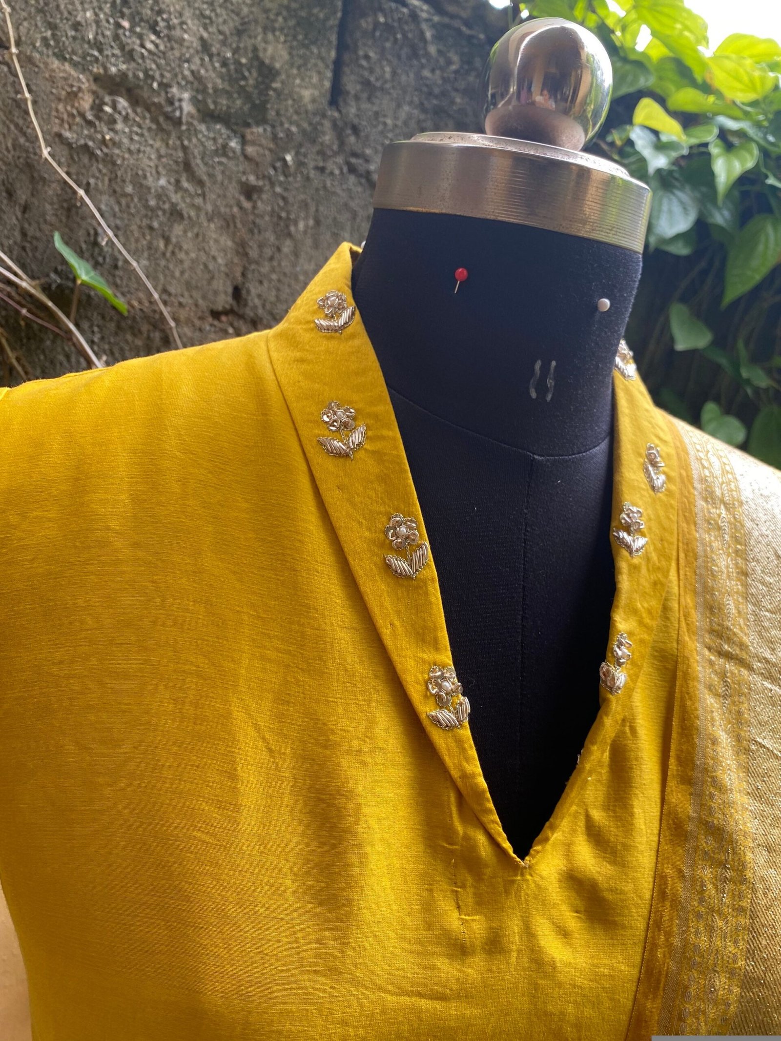 Anarkali with chanderi handloom dupatta / anarkali suit set / anarkali dupatta USA / yellow handloom dupatta / Indian dresses/ voggish USA