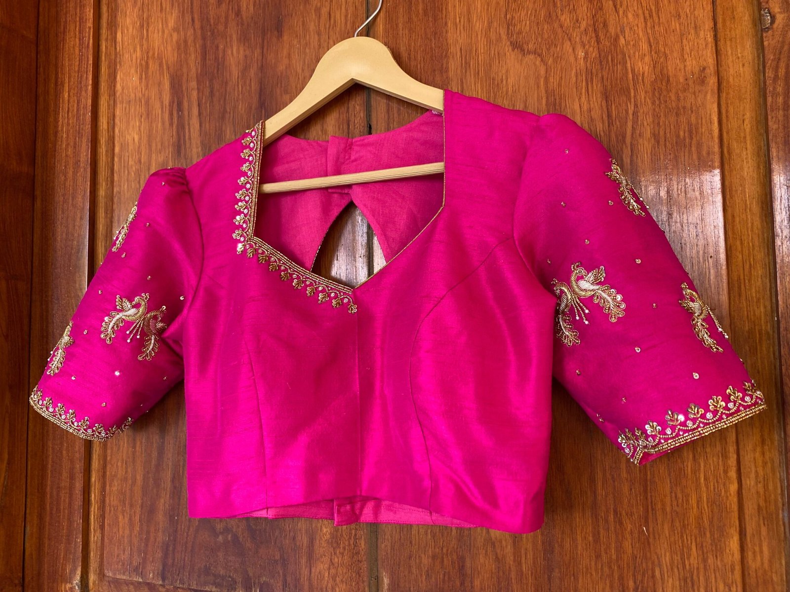 pure silk hand embroidery blouse / saree maggam blouse / raw silk zardosi blouse / hand embroidered blouse / ready made blouse zardosi/