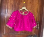 pure silk hand embroidery blouse / saree maggam blouse / raw silk zardosi blouse / hand embroidered blouse / ready made blouse zardosi/