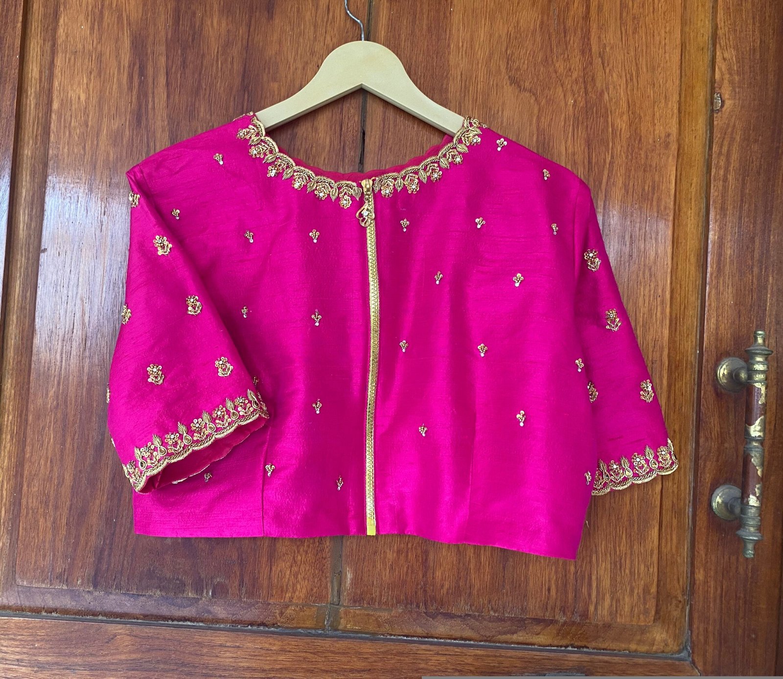 pure silk hand embroidery blouse / saree maggam blouse / raw silk zardosi blouse / hand embroidered blouse / ready made blouse zardosi/