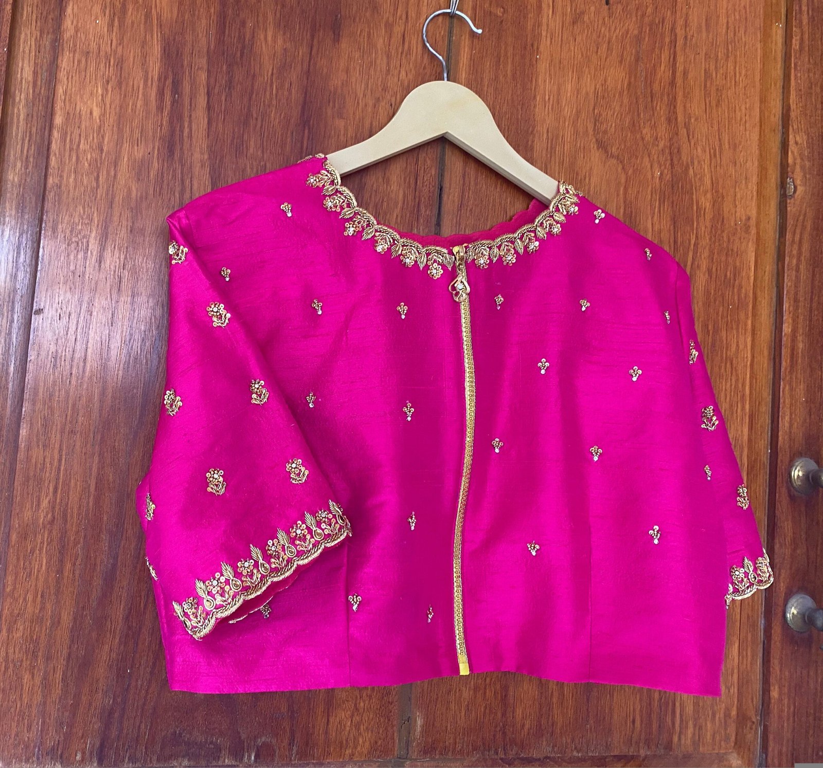 pure silk hand embroidery blouse / saree maggam blouse / raw silk zardosi blouse / hand embroidered blouse / ready made blouse zardosi/