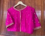 pure silk hand embroidery blouse / saree maggam blouse / raw silk zardosi blouse / hand embroidered blouse / ready made blouse zardosi/