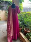 Hand embroidered Anarkali with banarasi handloom dupatta / anarkali suit set / anarkali dupatta USA / Indian dresses/ voggish USA