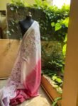 Pure linen saree with hand embroidered blouse / linen saree USA / saree with blouse set / soft saree / embroidered linen saree / sarees USA