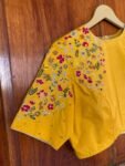 pure silk hand embroidery blouse / saree maggam yellow blouse /yellow blouse/ hand embroidered blouse / ready made blouse zardosi/voggish