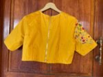 pure silk hand embroidery blouse / saree maggam yellow blouse /yellow blouse/ hand embroidered blouse / ready made blouse zardosi/voggish